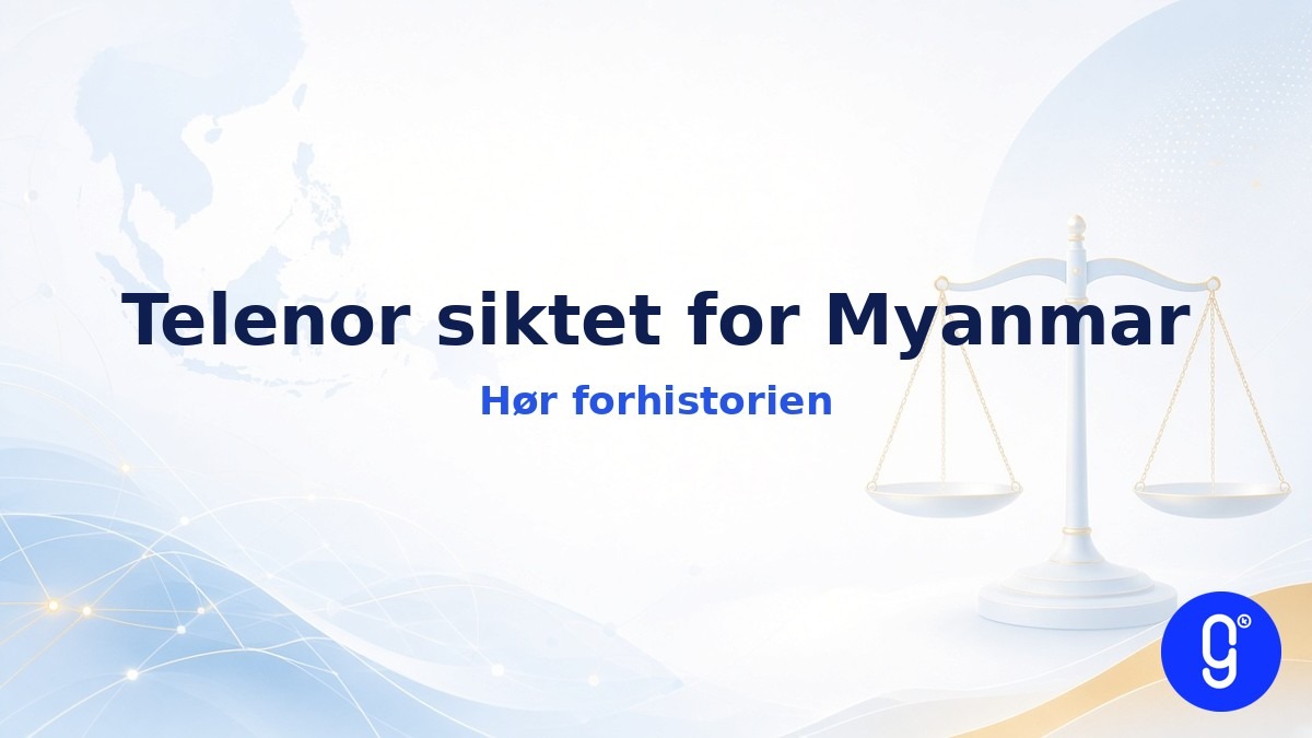 Lyst illustrasjonsbilde med teksten Telenor siktet for Myanmar, hør forhistorien, med vekt og nettverkslinjer